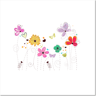 Spring time colorful flowers Posters and Art